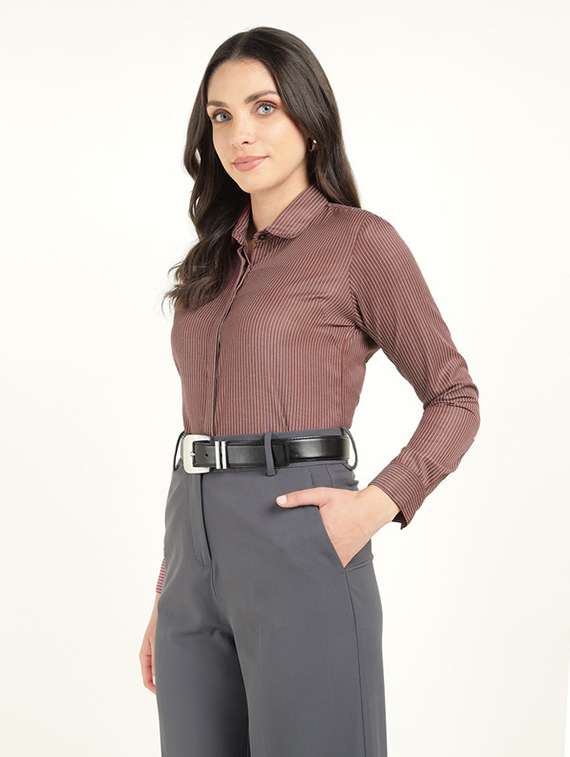 women collared long sleeve regular fit shirt - 22320769 -  Standard Image - 3