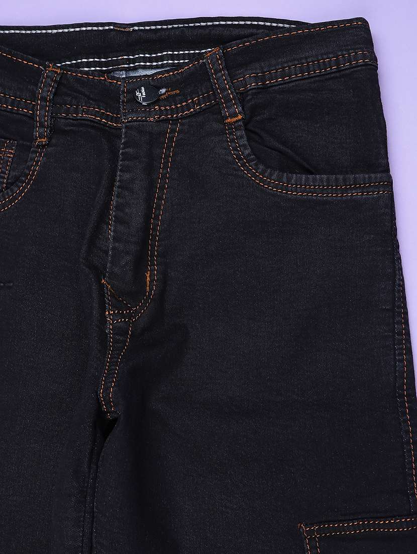 black poly cotton plain jean - 22321001 -  Standard Image - 3