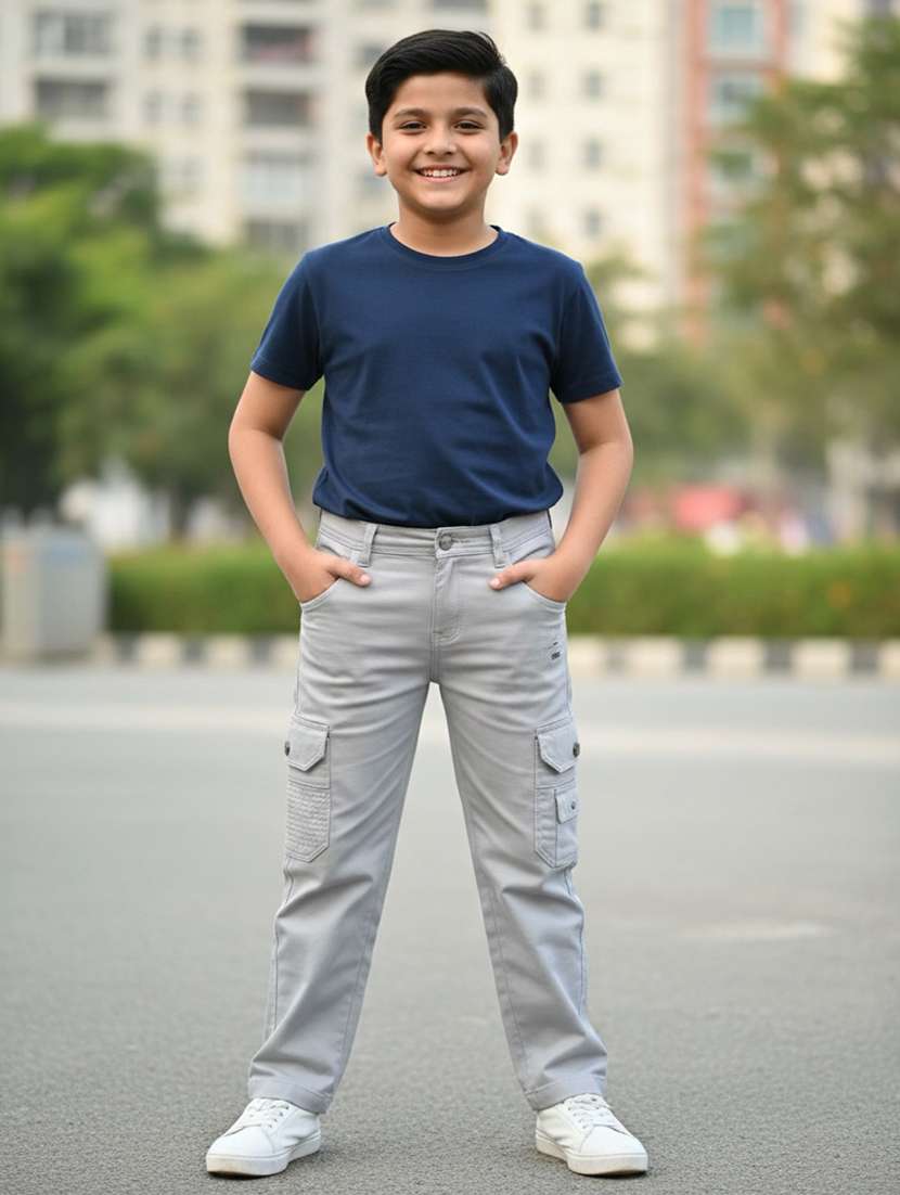 grey poly cotton plain jean