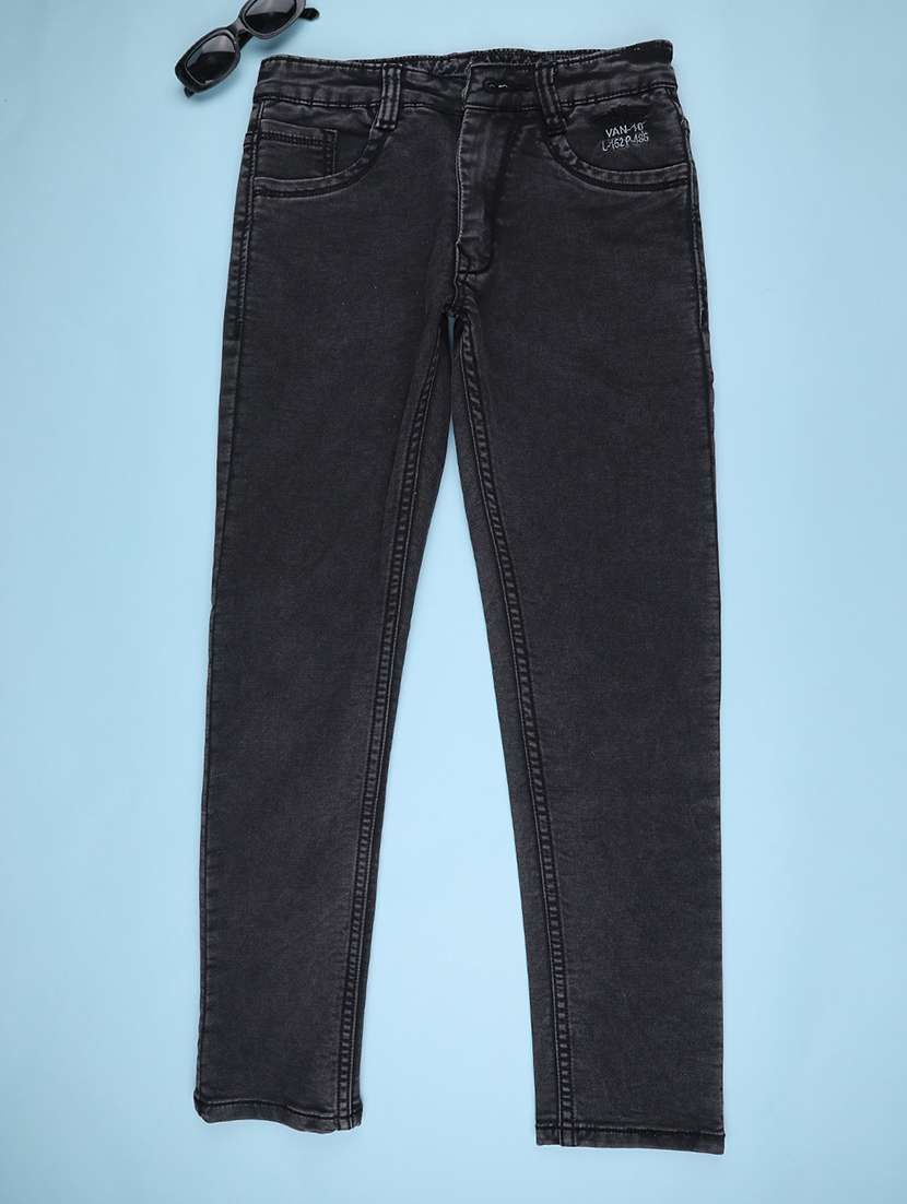 black poly cotton plain jean