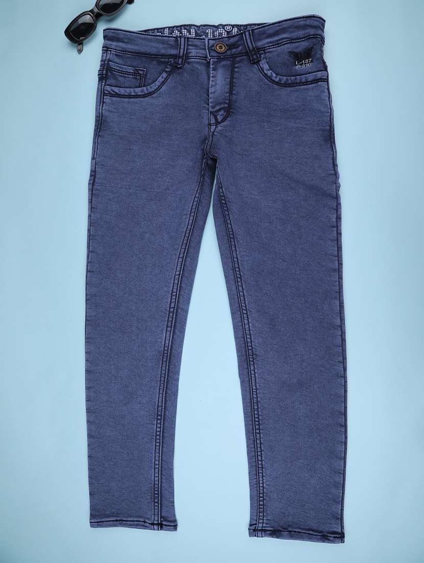 blue poly cotton plain jean