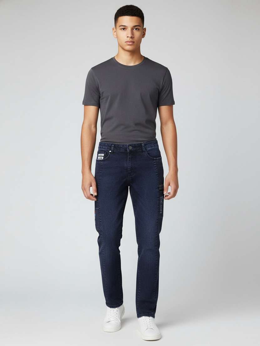 blue poly cotton plain jean