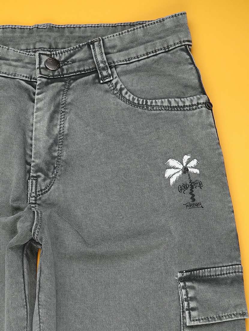 boys solid mid rise cargo - 22321054 -  Standard Image - 3