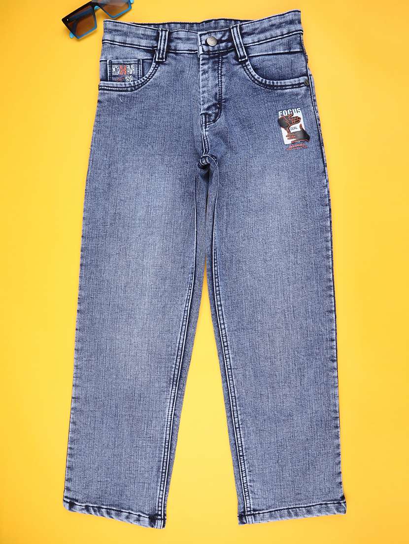 boys solid mid rise slim jeans