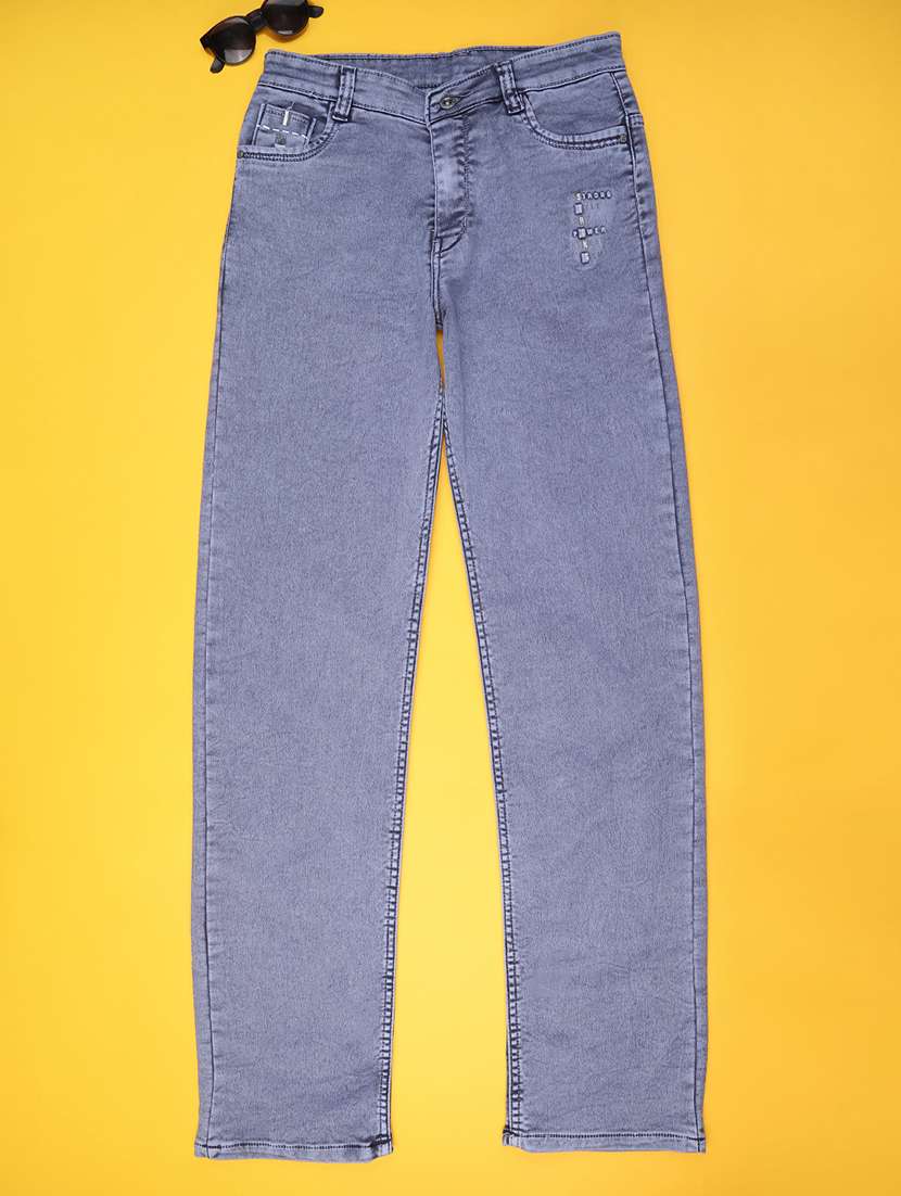 boys solid mid rise slim jeans