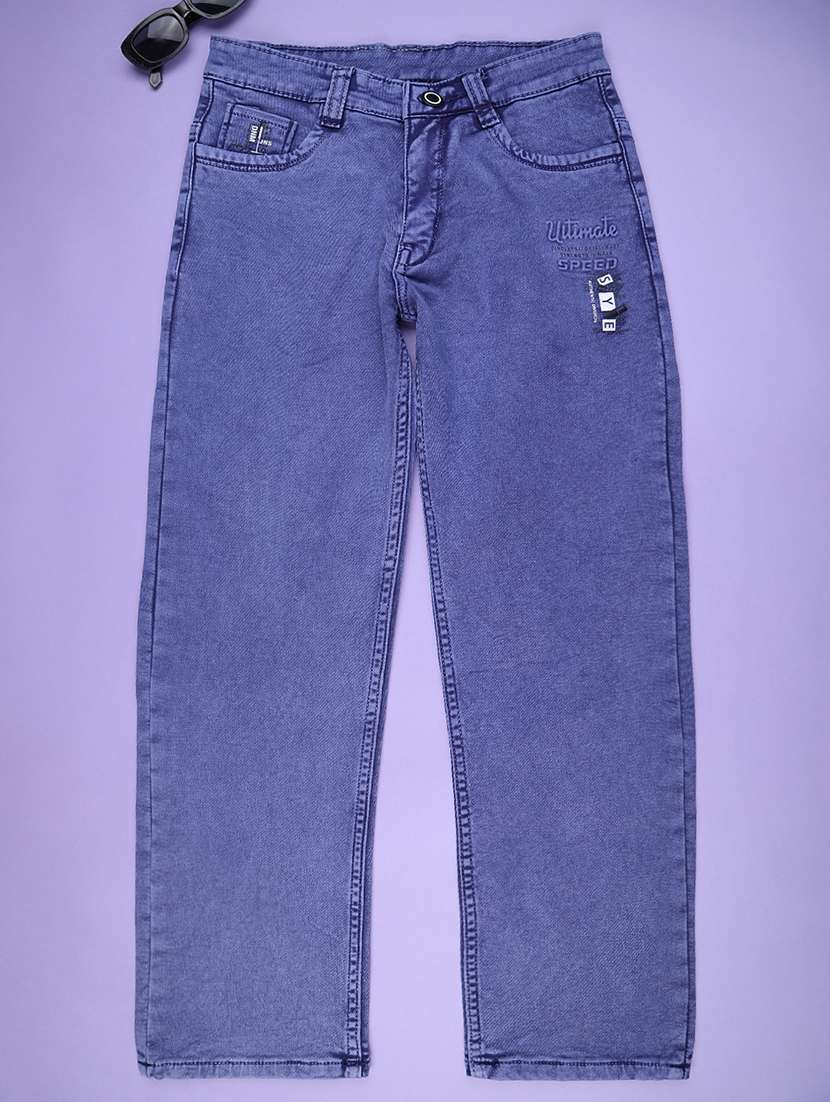 boys solid mid rise straight jeans