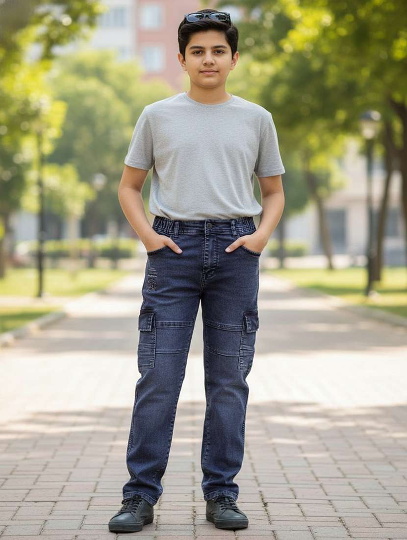 blue poly cotton plain jean