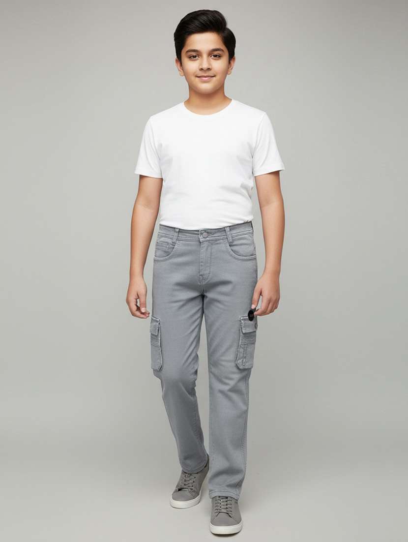 grey poly cotton plain jean