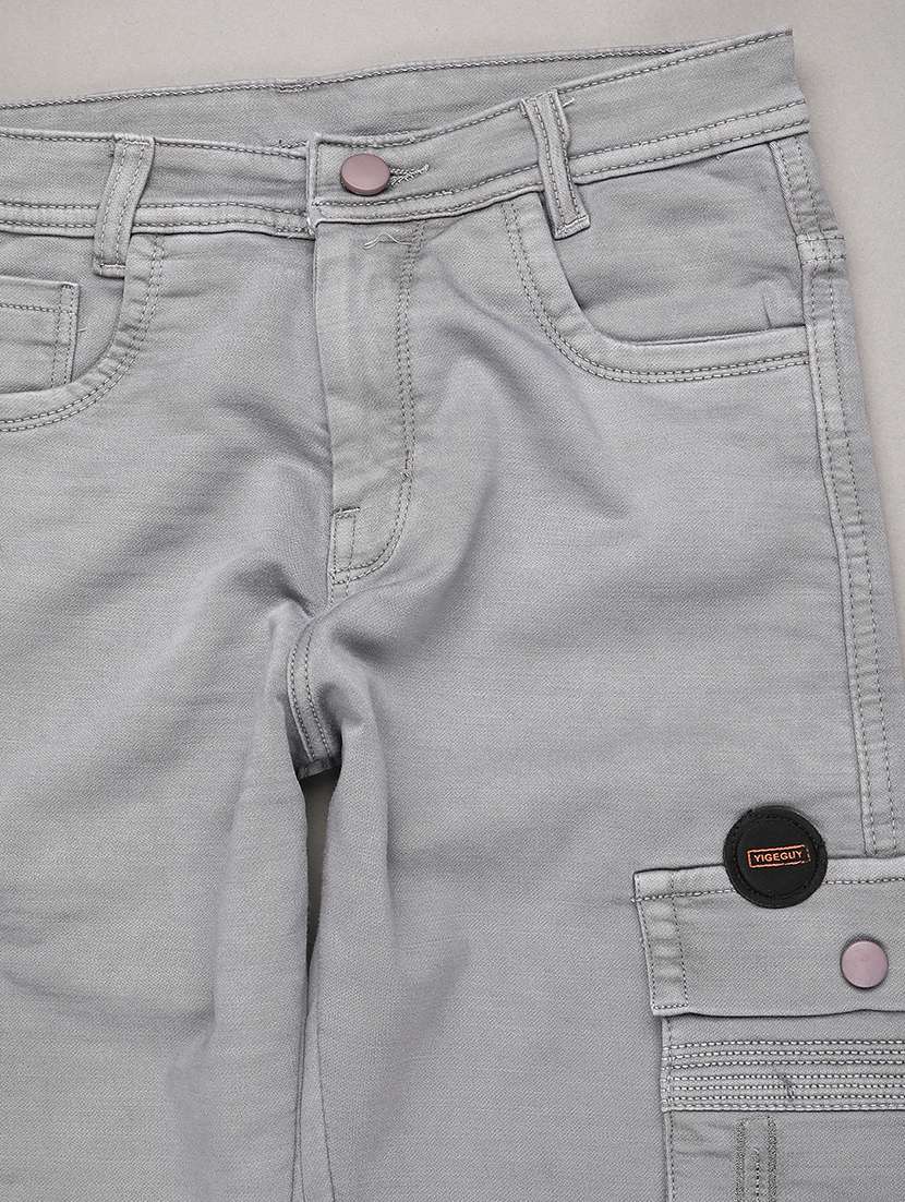 grey poly cotton plain jean - 22321164 -  Standard Image - 3