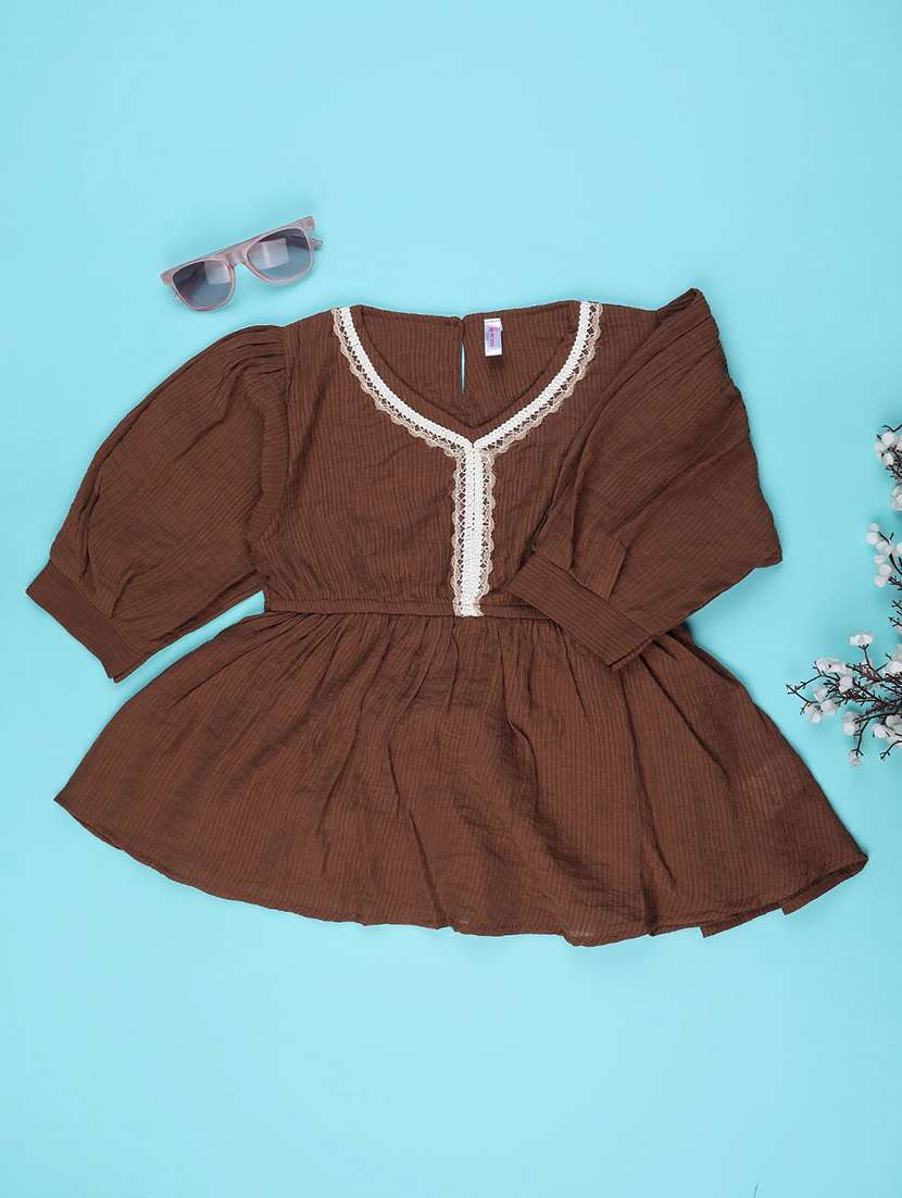 girls brown rayon tops top