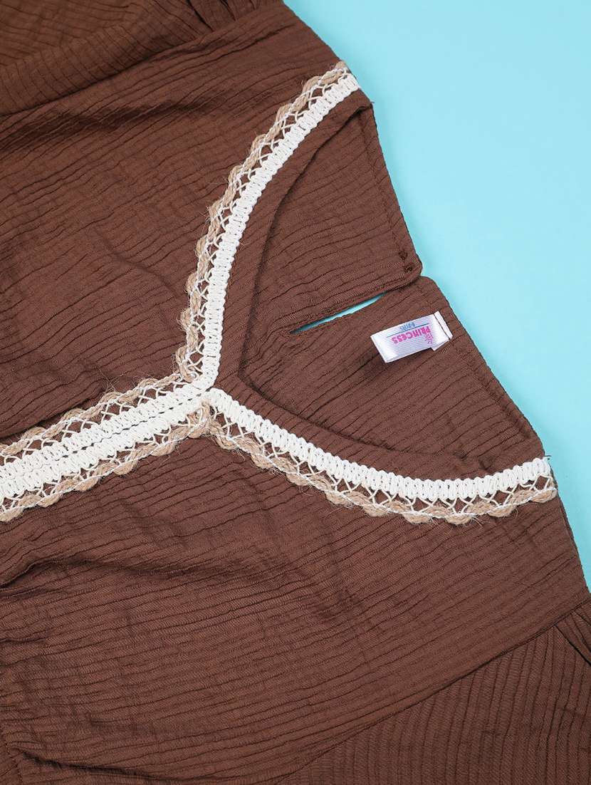 girls brown rayon tops top - 22321200 -  Standard Image - 3