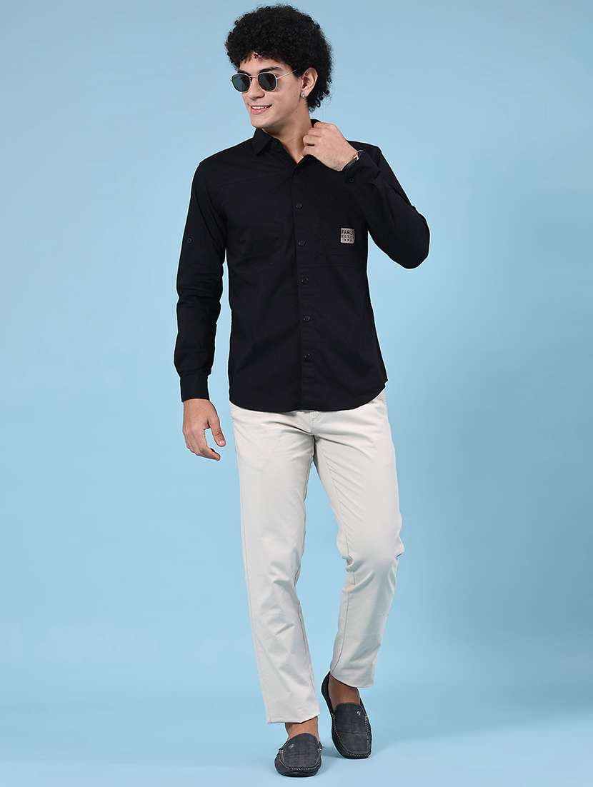 men typographic long sleeve regular fit casual shirt - 22321250 -  Standard Image - 5