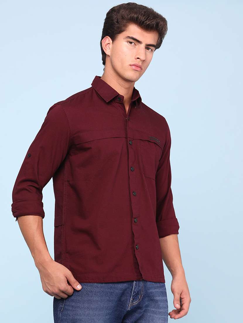 men solid long sleeve regular fit casual shirt - 22321288 -  Standard Image - 3