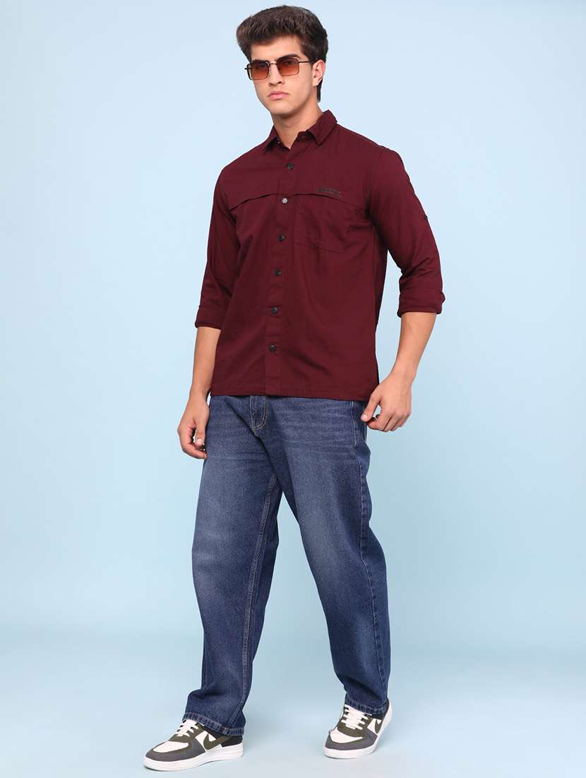men solid long sleeve regular fit casual shirt - 22321288 -  Standard Image - 5