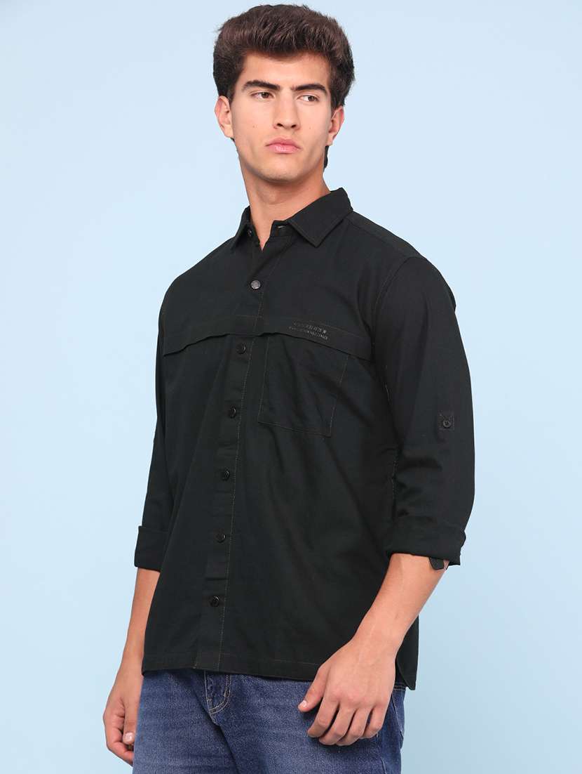 men solid long sleeve regular fit casual shirt - 22321305 -  Standard Image - 3