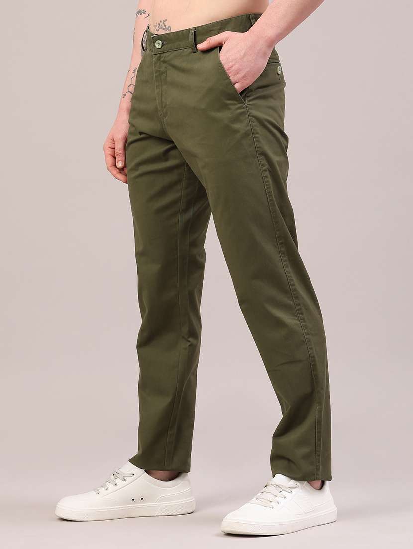 men solid mid rise chinos casual trouser - 22321333 -  Standard Image - 3
