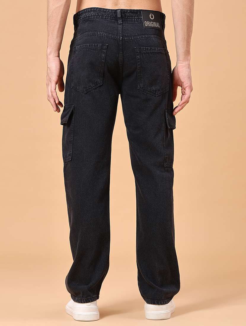 men solid mid rise regular fit cargo  - 22321349 -  Standard Image - 3