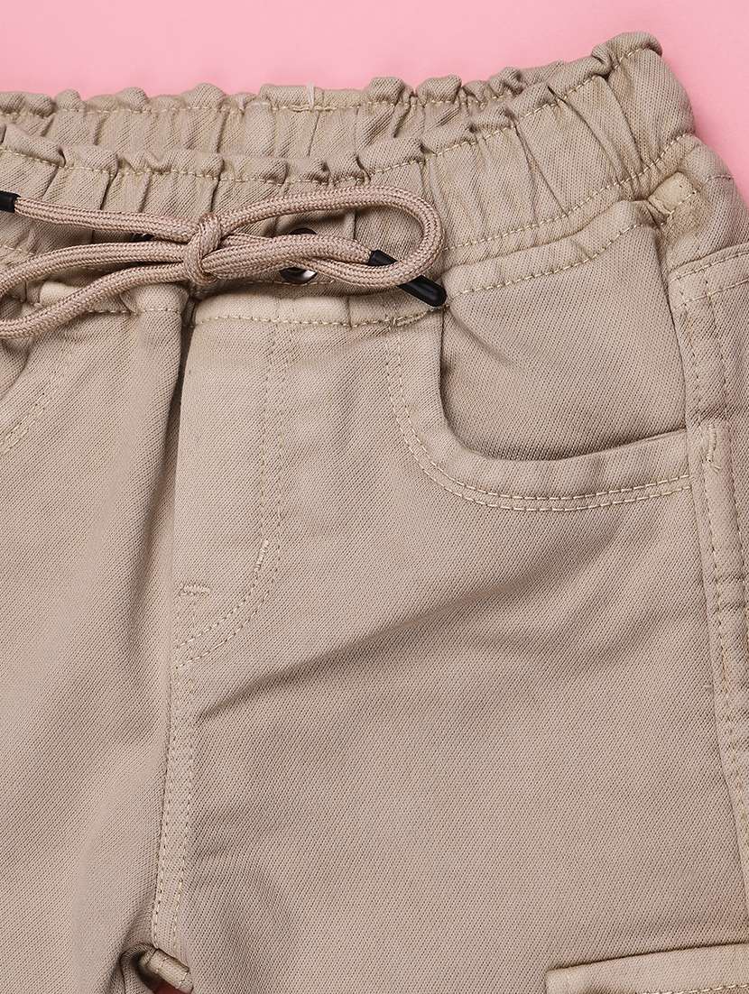 boys solid mid rise regular fit jogger - 22321409 -  Standard Image - 3
