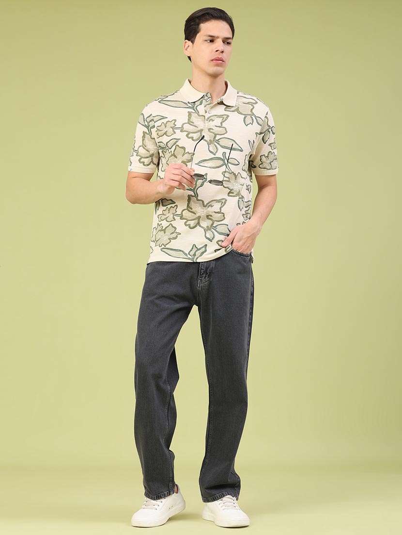 men floral short sleeve regular fit polo t-shirt - 22321418 -  Standard Image - 3