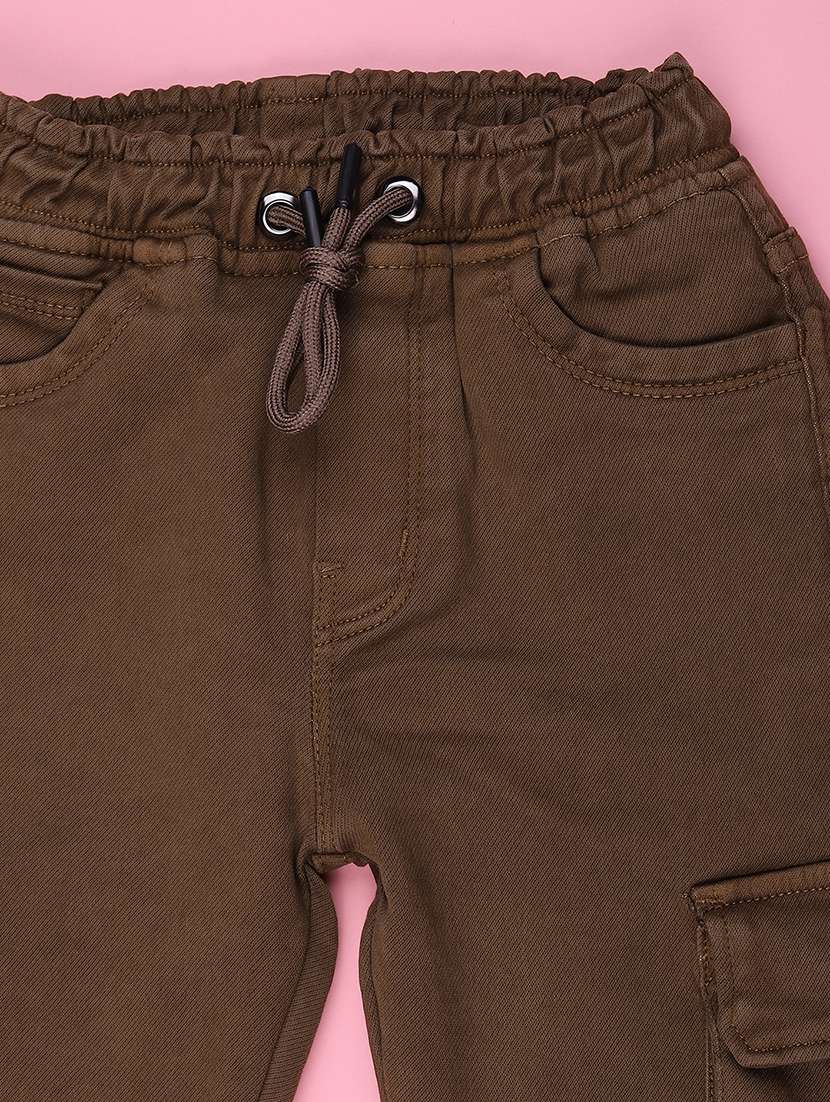 Boys Solid Mid Rise Regular Fit Jogger - 22321427 -  Standard Image - 3