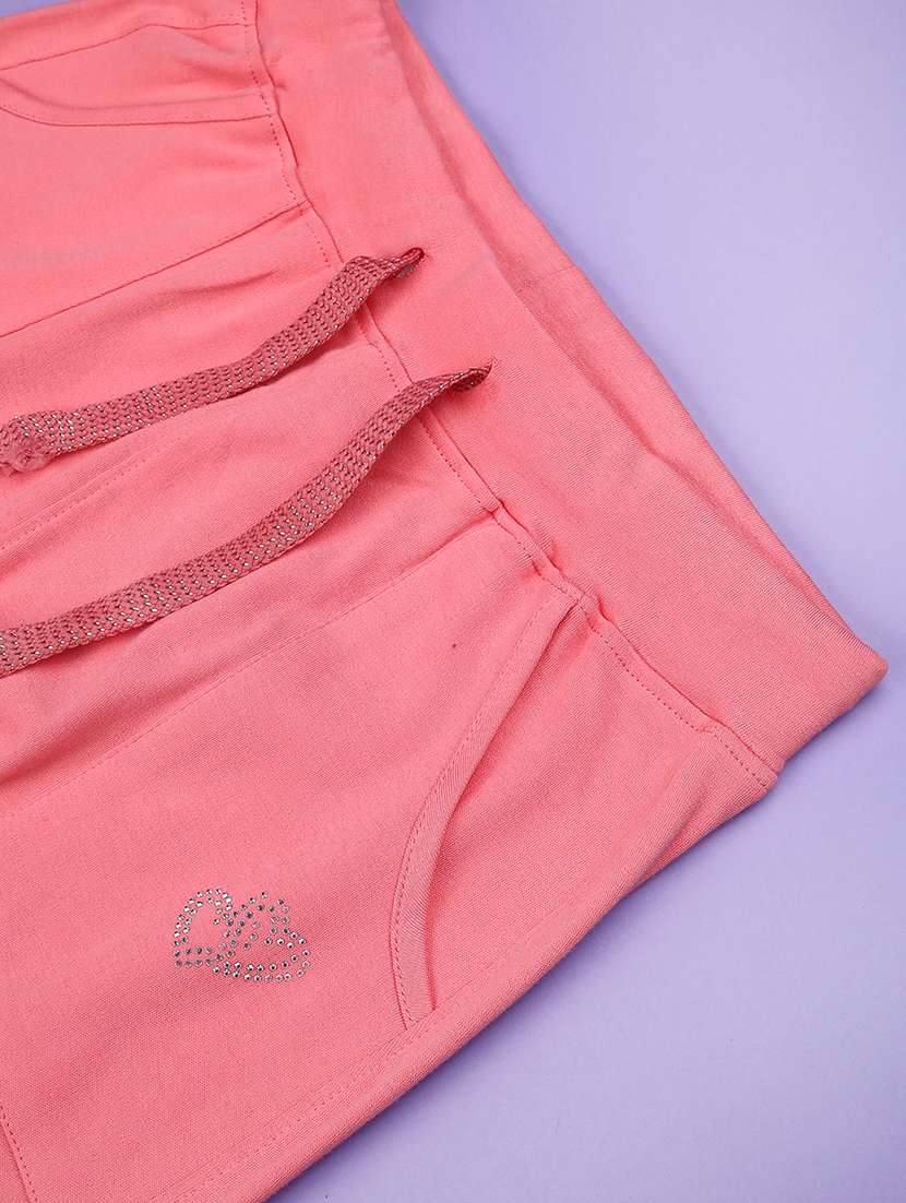 coral cotton three fourths shorts and threefourth - 22321489 -  Standard Image - 3