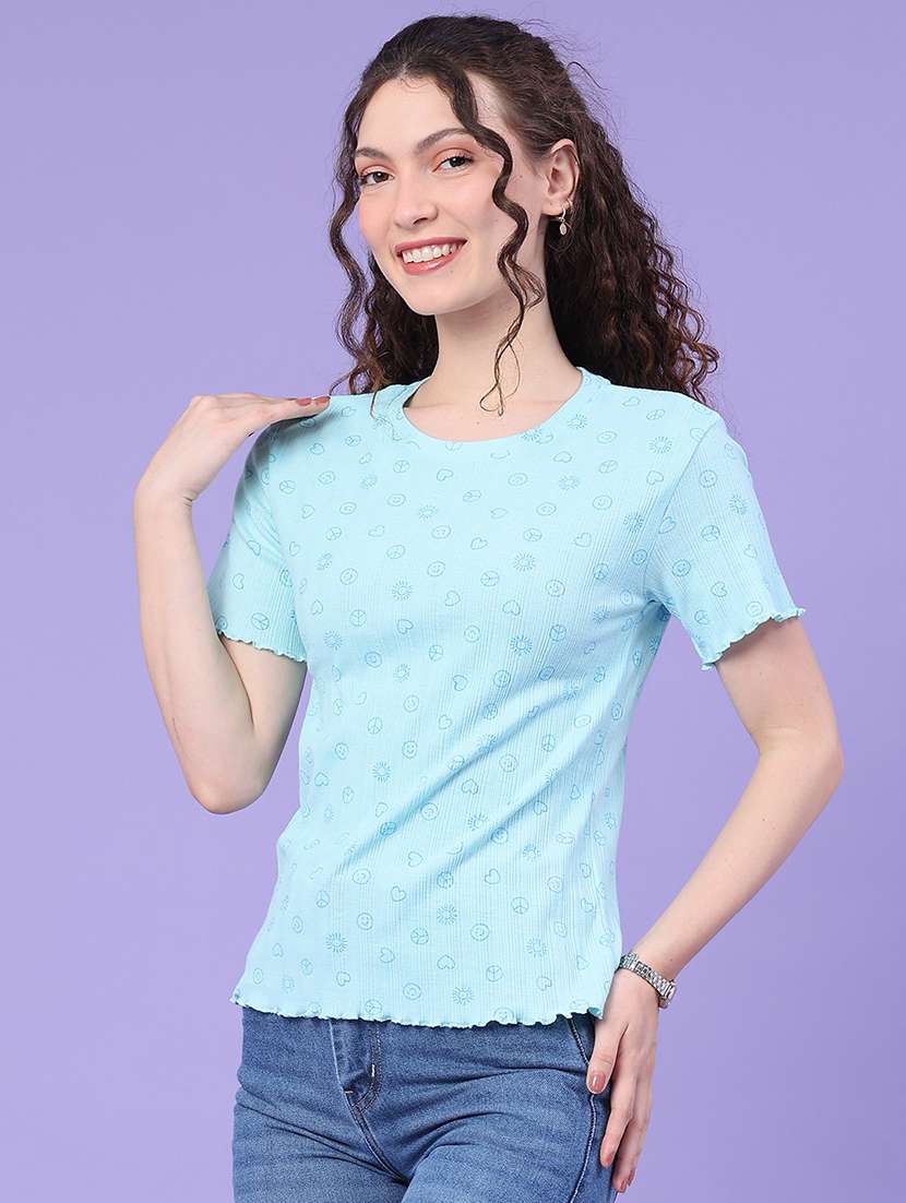 women printed round neck t-shirt - 22321519 -  Standard Image - 3