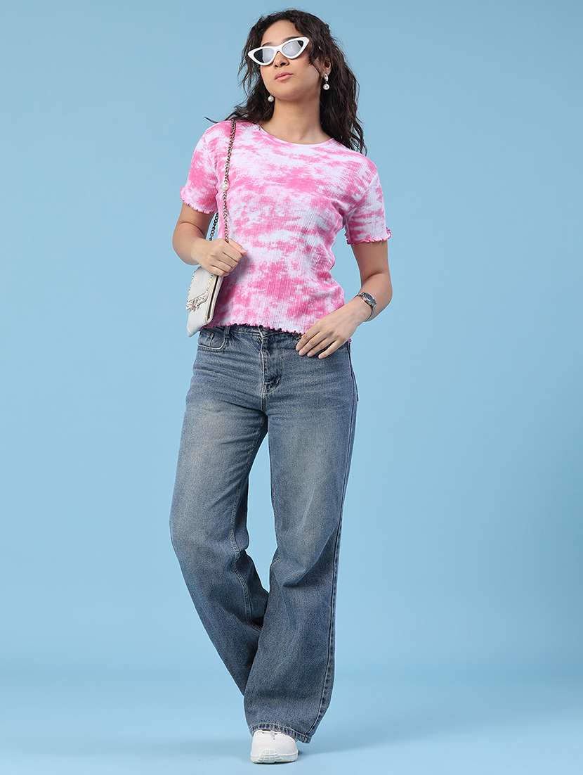 women tie and dye round neck t-shirt - 22321520 -  Standard Image - 5
