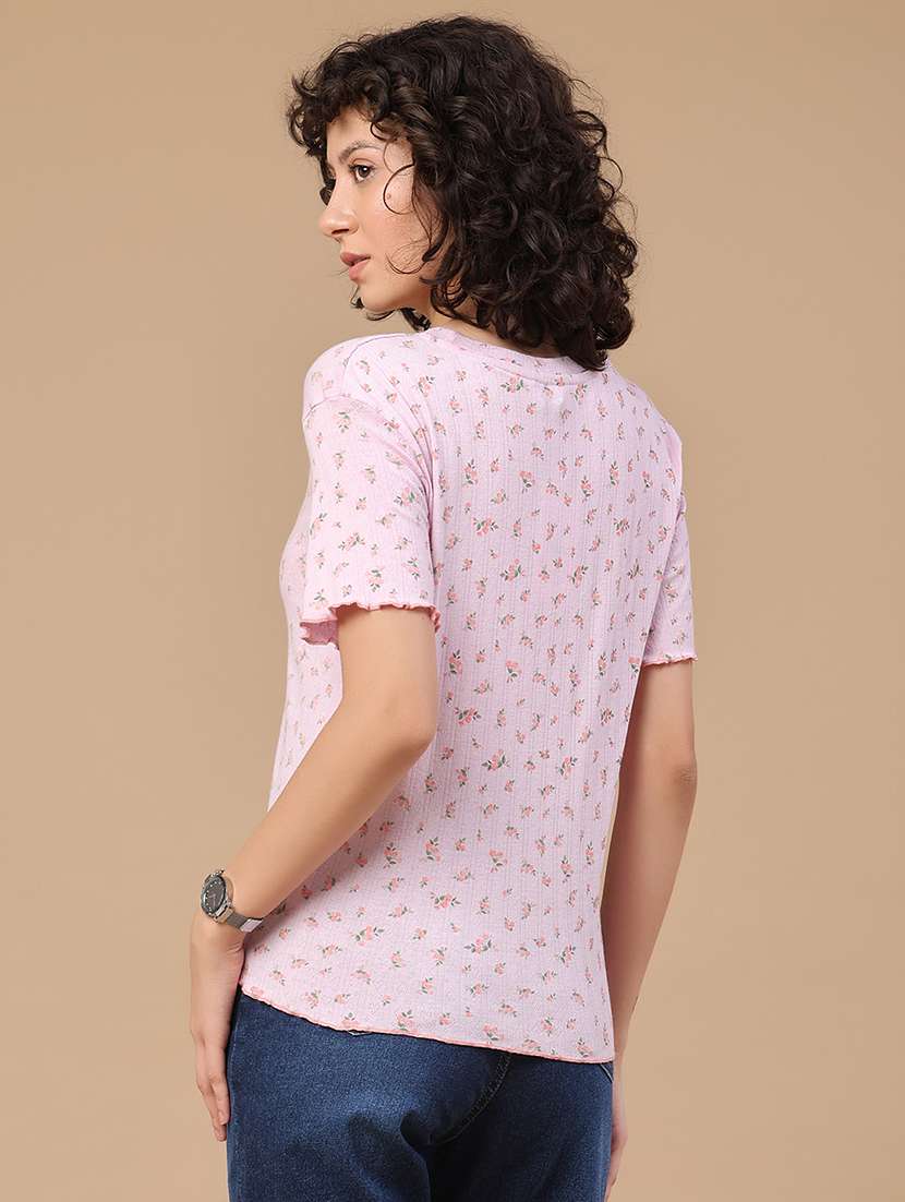 women printed round neck t-shirt - 22321521 -  Standard Image - 3