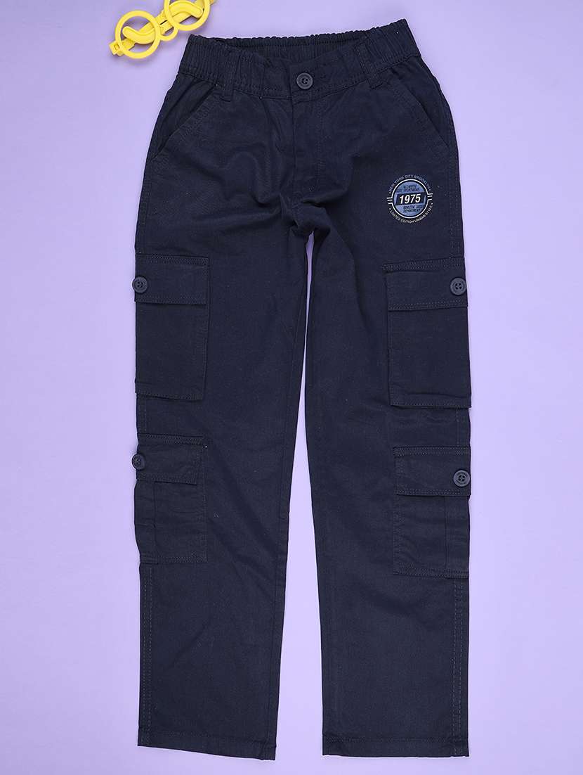 boys solid mid rise cargo
