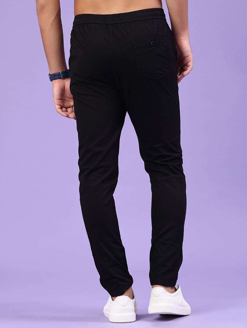 men solid mid rise full length track pant - 22321574 -  Standard Image - 3