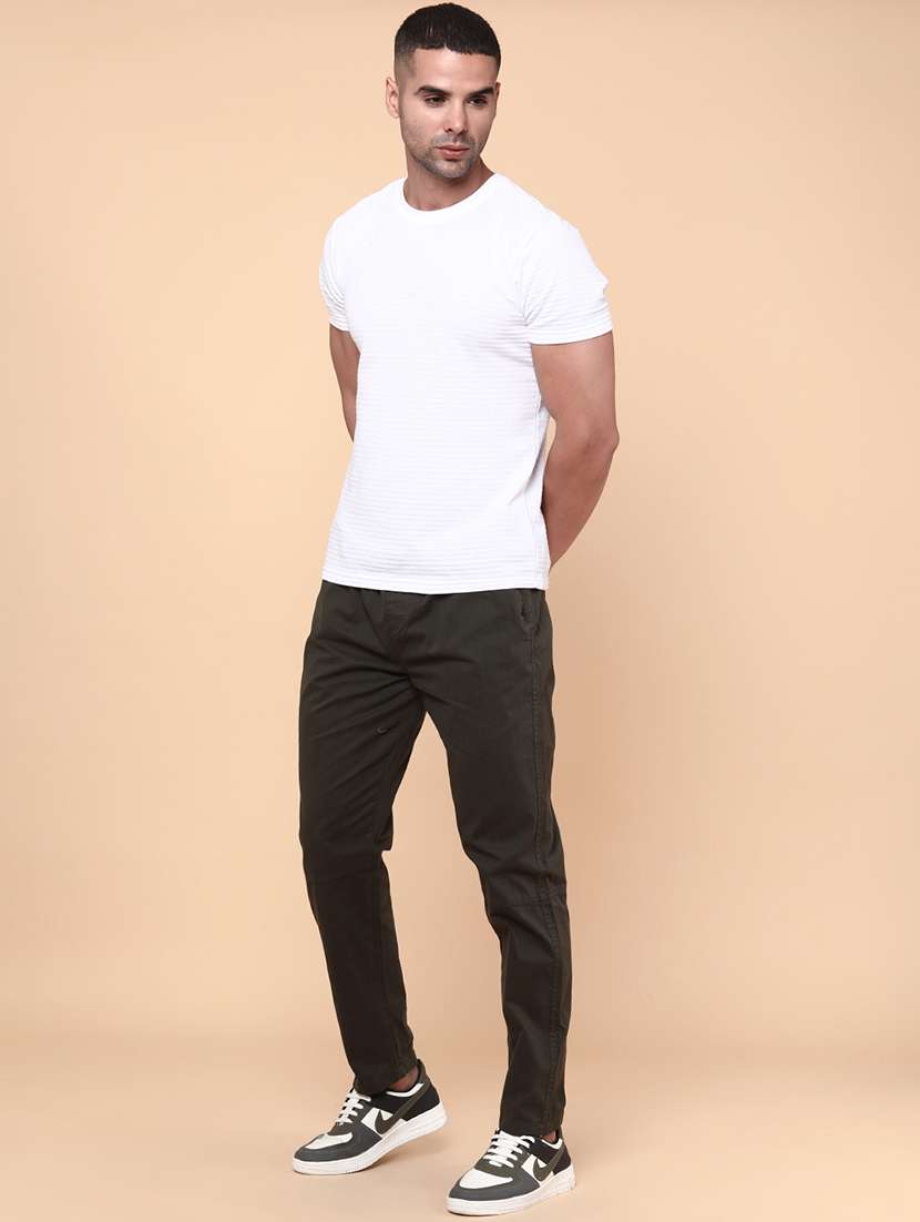 men solid mid rise chinos casual trouser - 22321584 -  Standard Image - 5