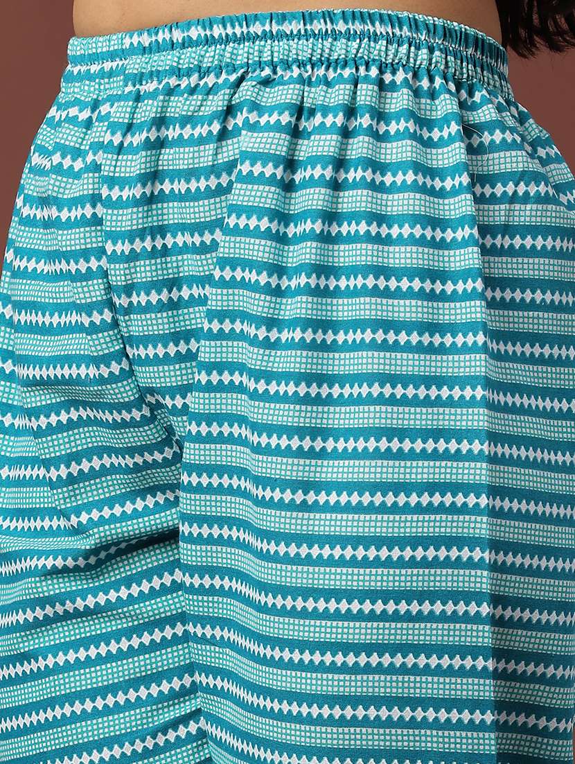 teal cotton kurta pant  set - 22321597 -  Standard Image - 5