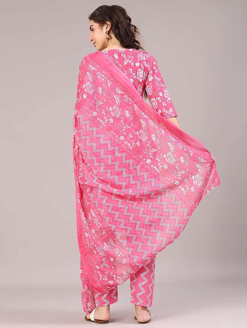 pink cotton kurta pant  set - 22321598 -  Standard Image - 3