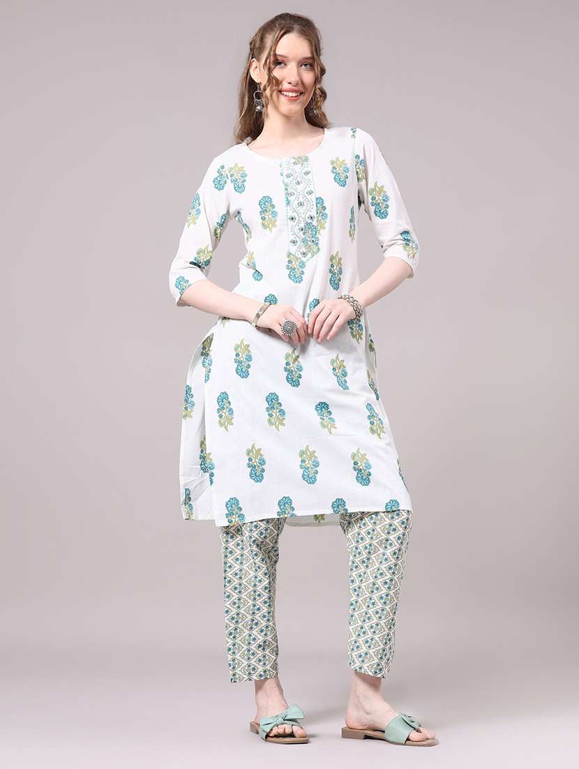 multi colored cotton kurta pant  set - 22321601 -  Standard Image - 3
