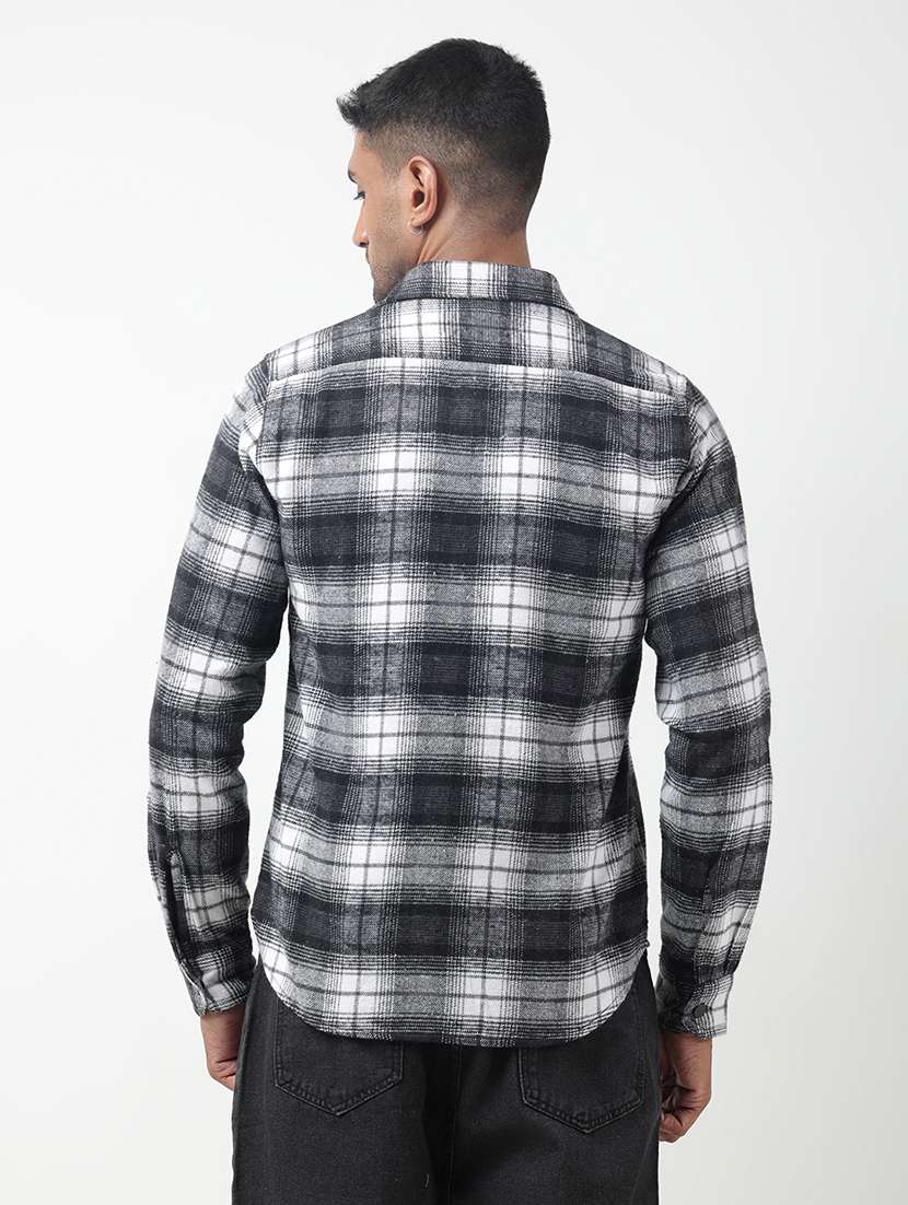 men checkered long sleeve regular fit shacket - 22321716 -  Standard Image - 3