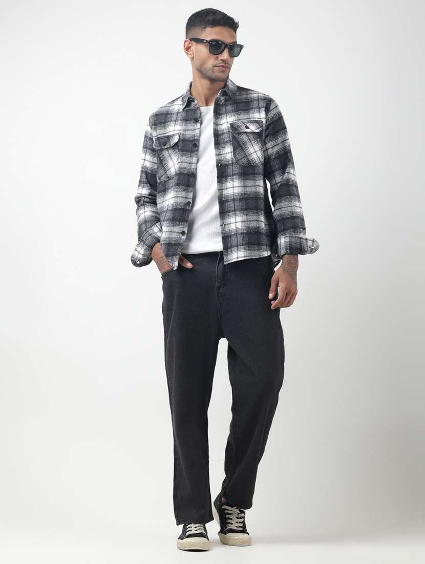 men checkered long sleeve regular fit shacket - 22321716 -  Standard Image - 5