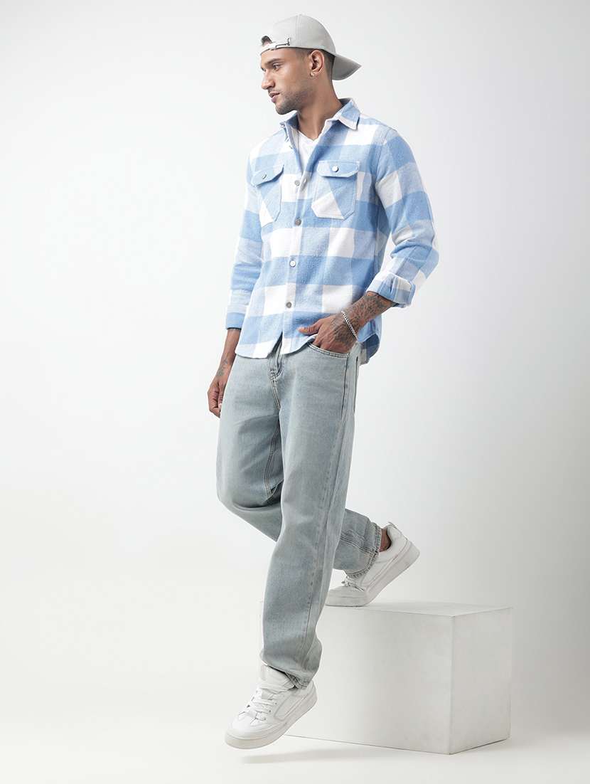 men checkered long sleeve regular fit shacket - 22321719 -  Standard Image - 5