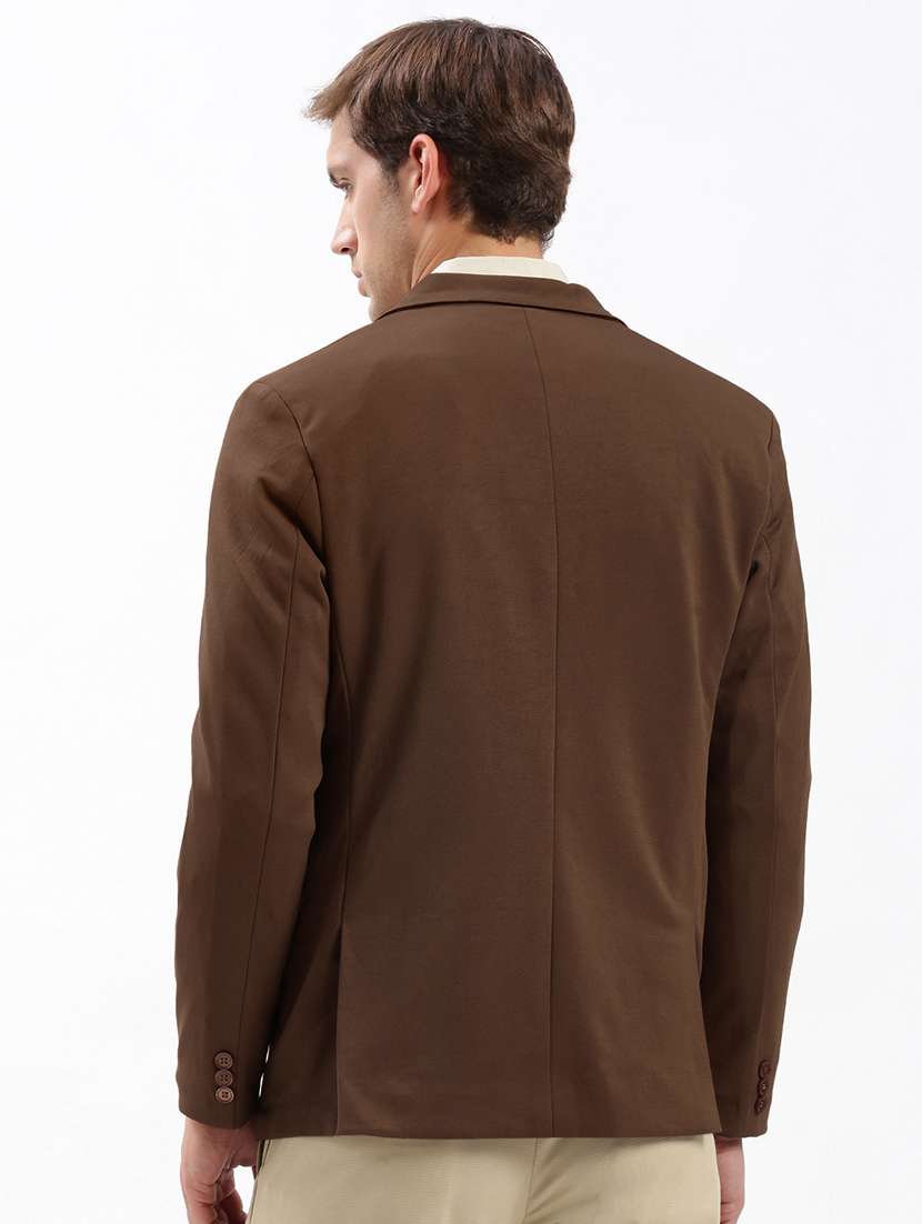 men solid lapel collar single breasted casual blazer - 22321729 -  Standard Image - 3