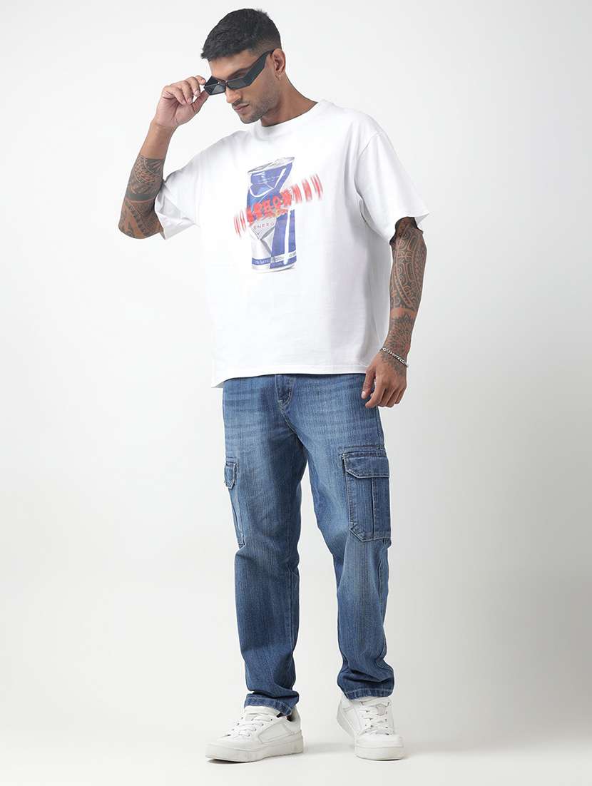 men front print short sleeve oversized t-shirt - 22321741 -  Standard Image - 5