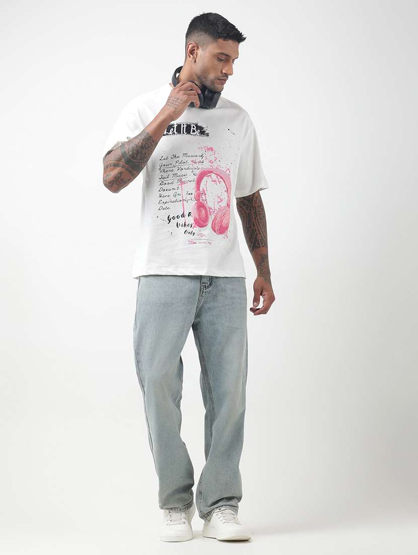 men front print short sleeve oversized t-shirt - 22321742 -  Standard Image - 5