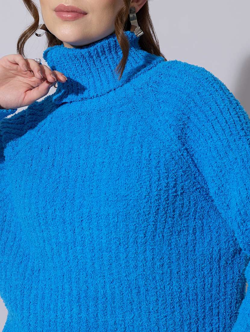 women solid high high neck pullover - 22321766 -  Standard Image - 5