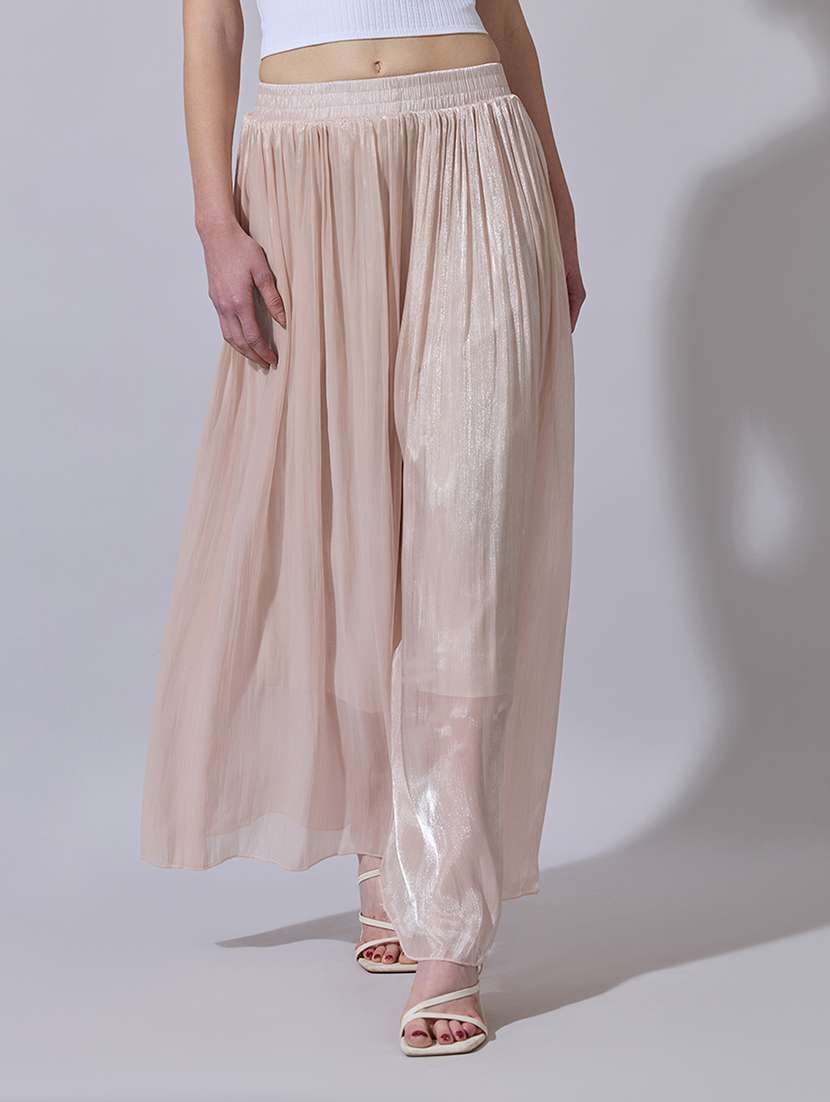 women solid mid rise flared palazzo - 22321767 -  Standard Image - 3