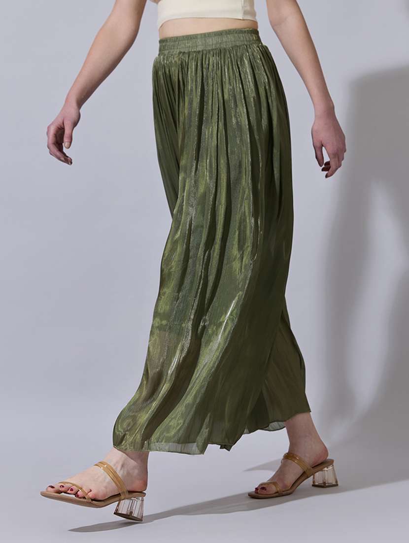 women solid mid rise flared palazzo - 22321768 -  Standard Image - 3