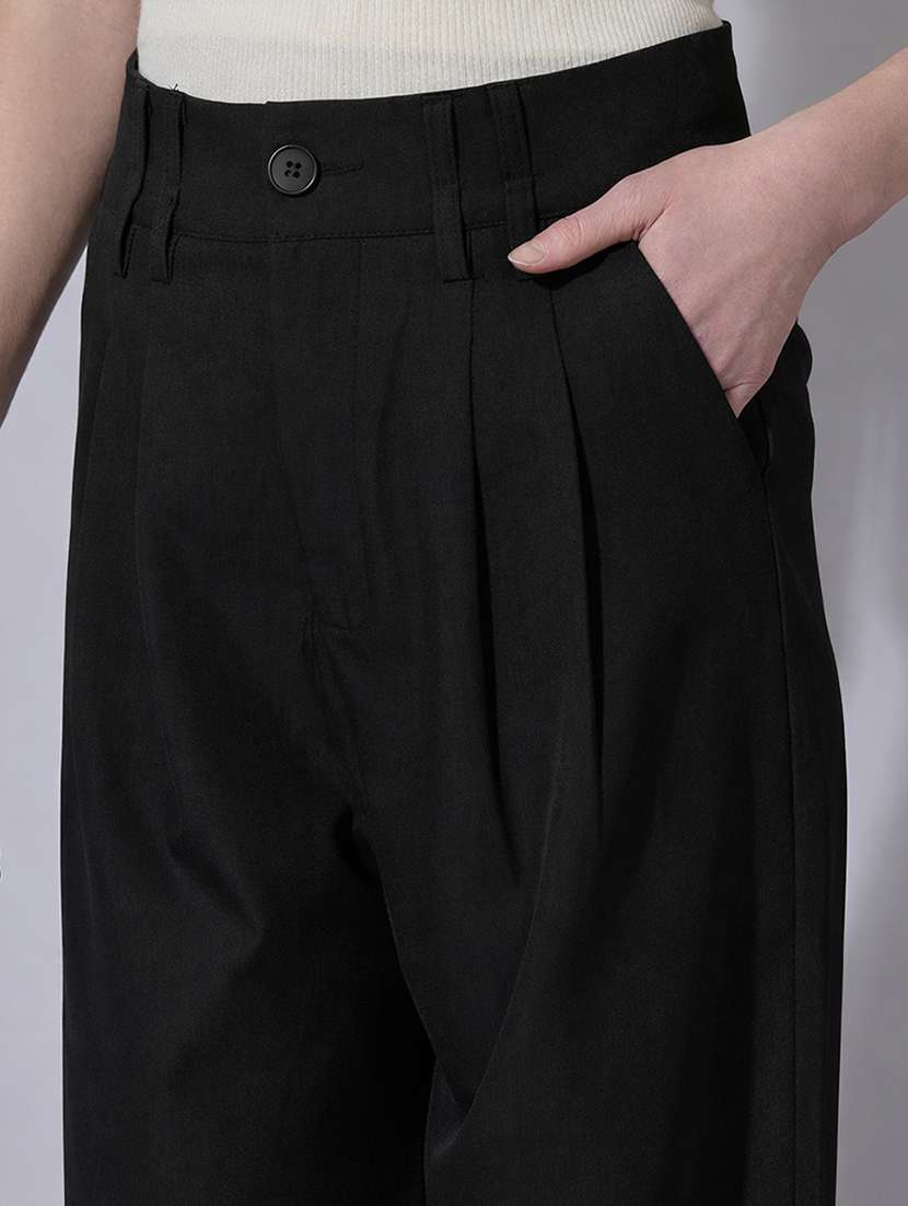 women solid high rise korean pants  - 22321780 -  Standard Image - 5