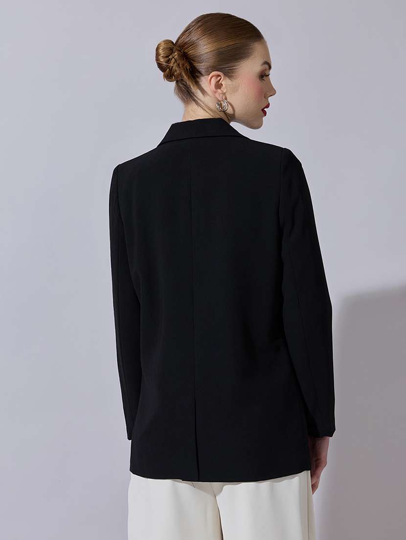 women solid long sleeve double breasted blazer - 22321783 -  Standard Image - 3