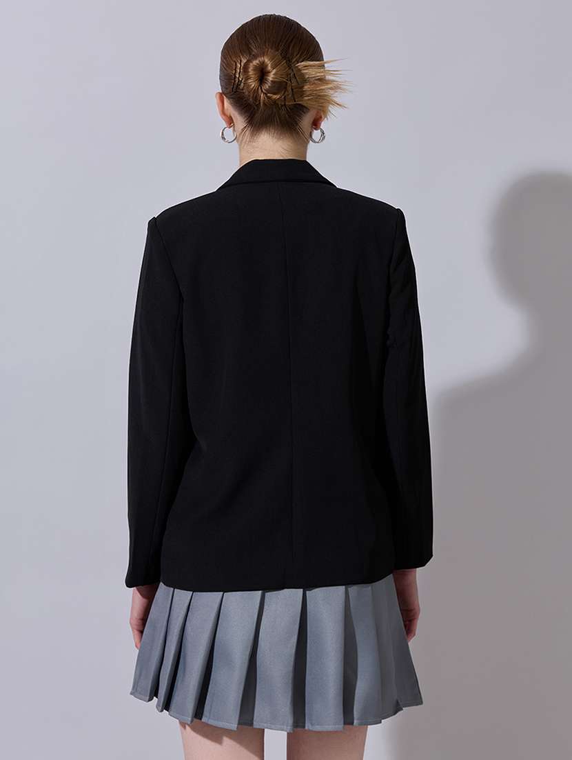 women solid long sleeve double breasted blazer - 22321785 -  Standard Image - 3