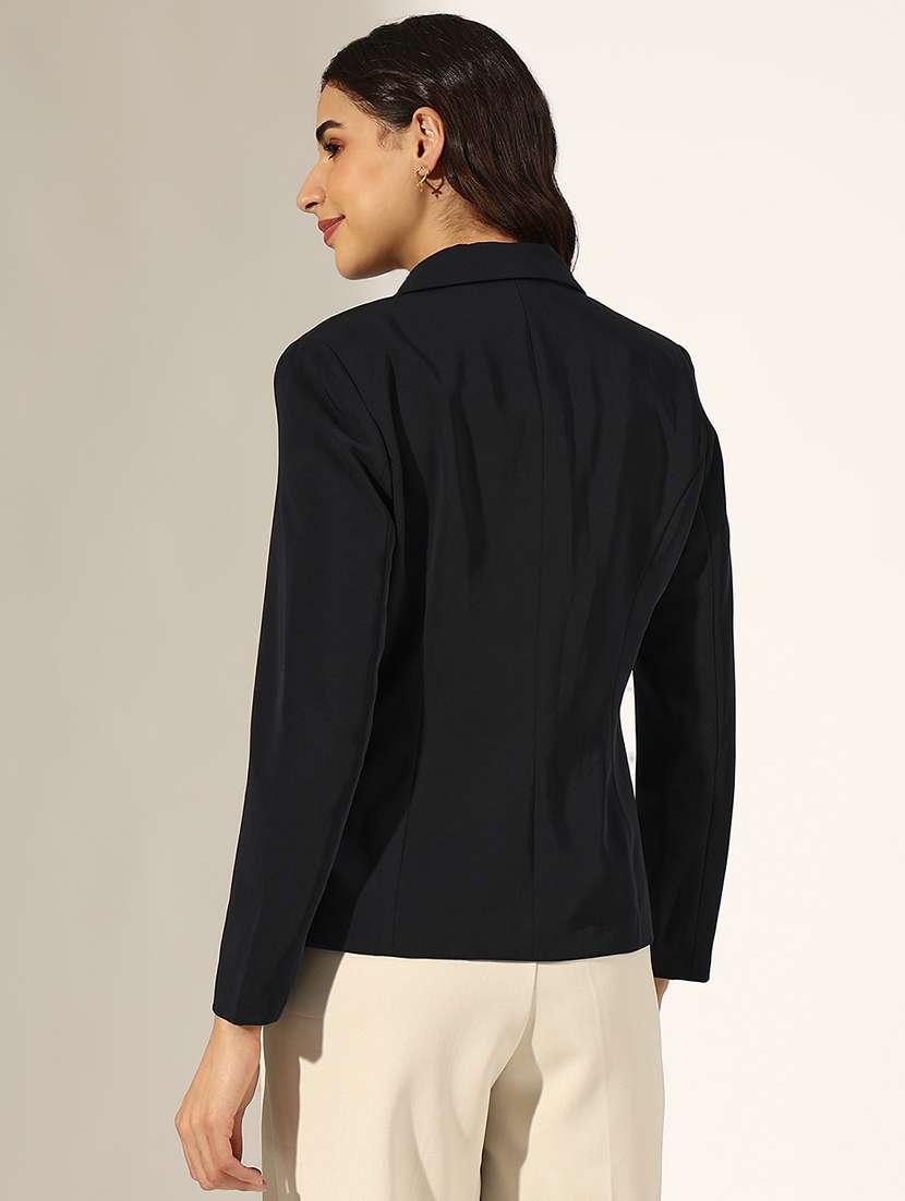 women solid long sleeve single breasted blazer - 22321786 -  Standard Image - 3