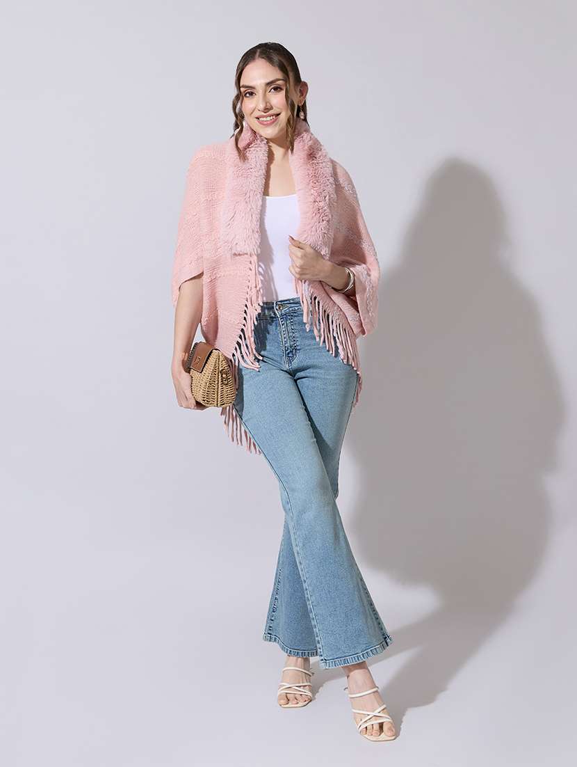 women solid fur detailed shrug - 22321807 -  Standard Image - 5