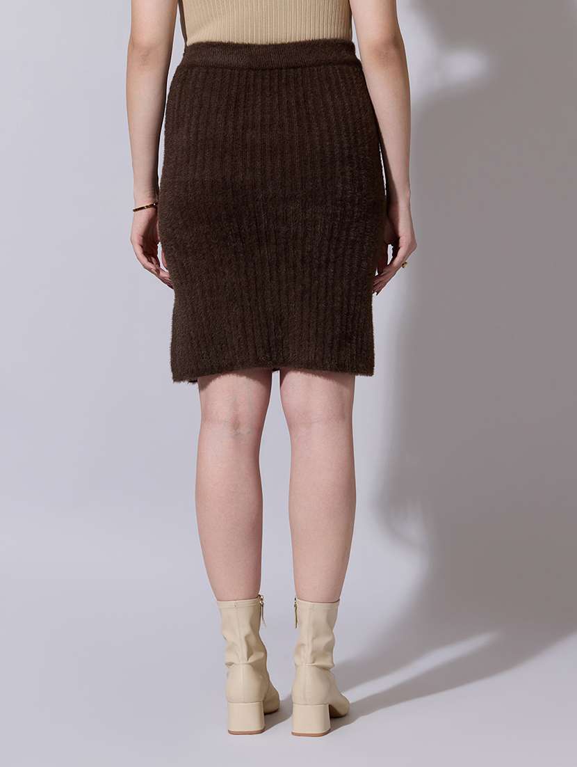 women solid high rise pencil skirt - 22321815 -  Standard Image - 3