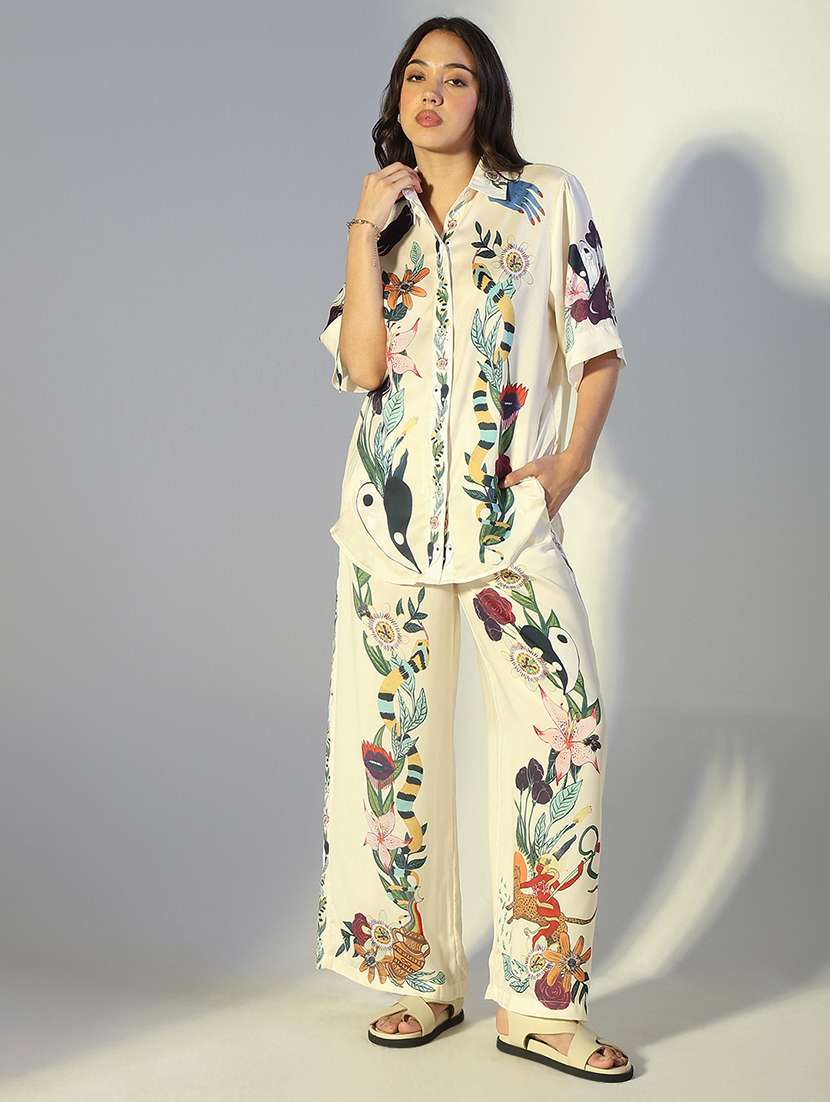 Women Printed Shirt And Trouser Co-ord Set - 22321834 -  Standard Image - 3